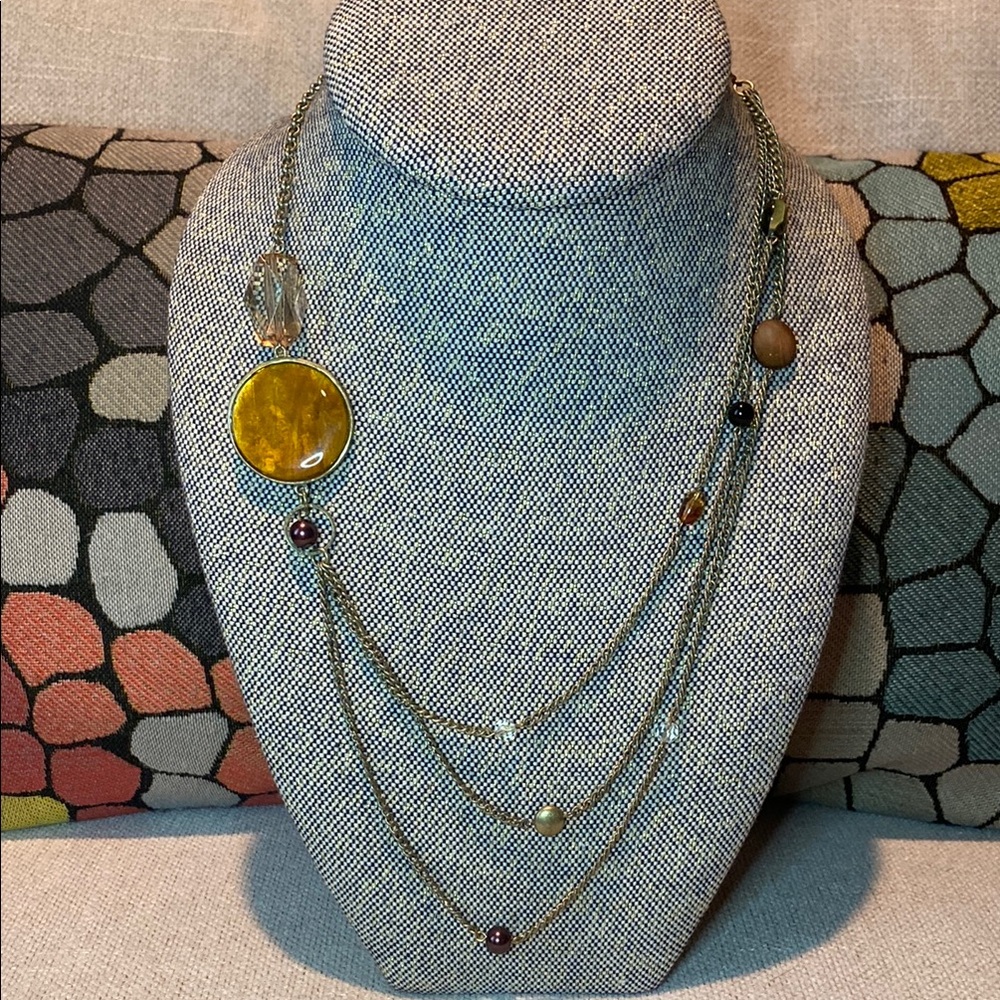 Elegant Multi-Color Layered Necklace